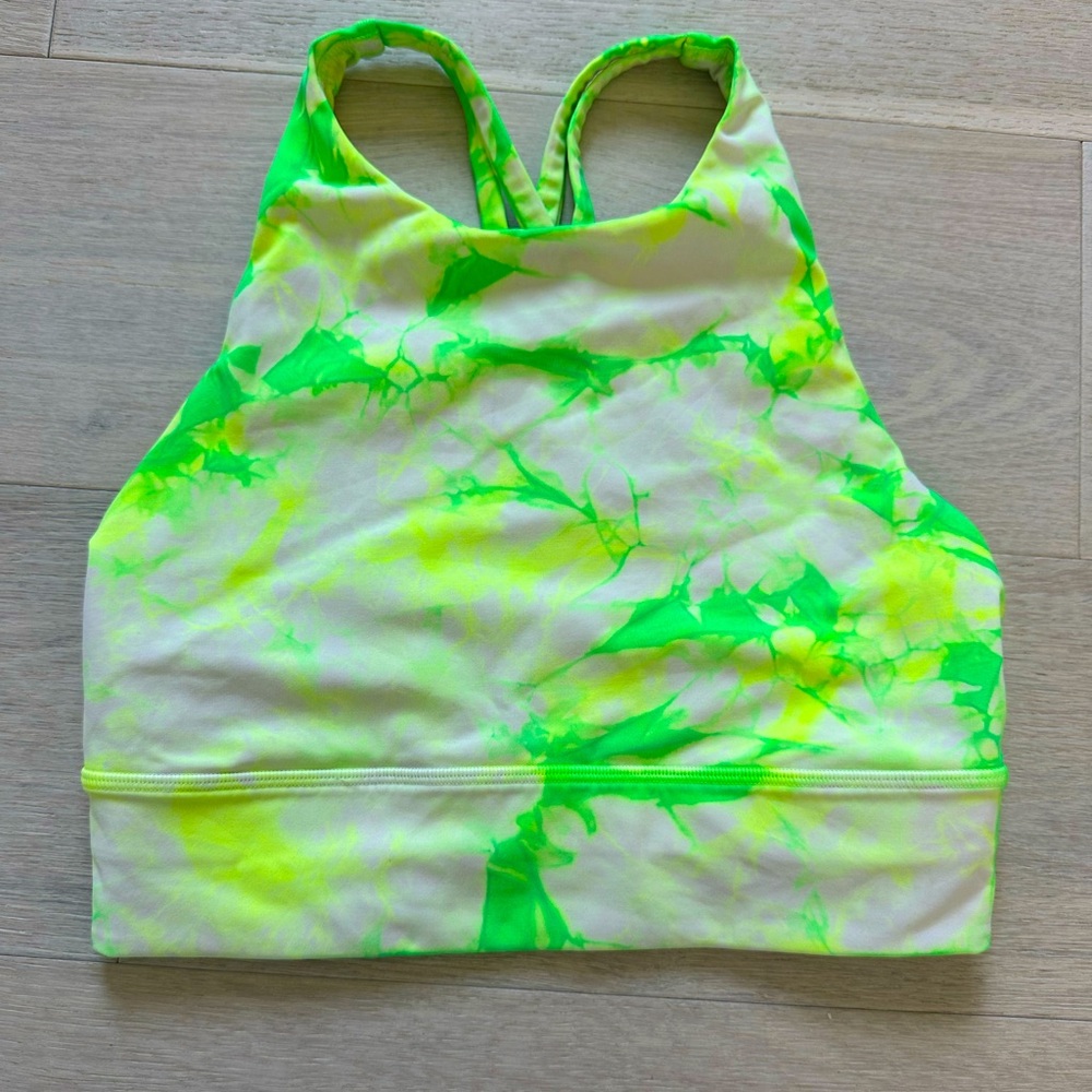 LULULEMON ENERGY BRA HIGH NECK LONG LINE SHIBORI